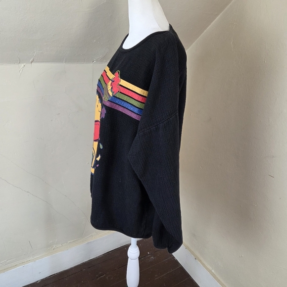 Disney Winnie The Pooh Sweatshirt Women’s Size XL Rainbow Art 100% Cotton - Picture 3 of 10